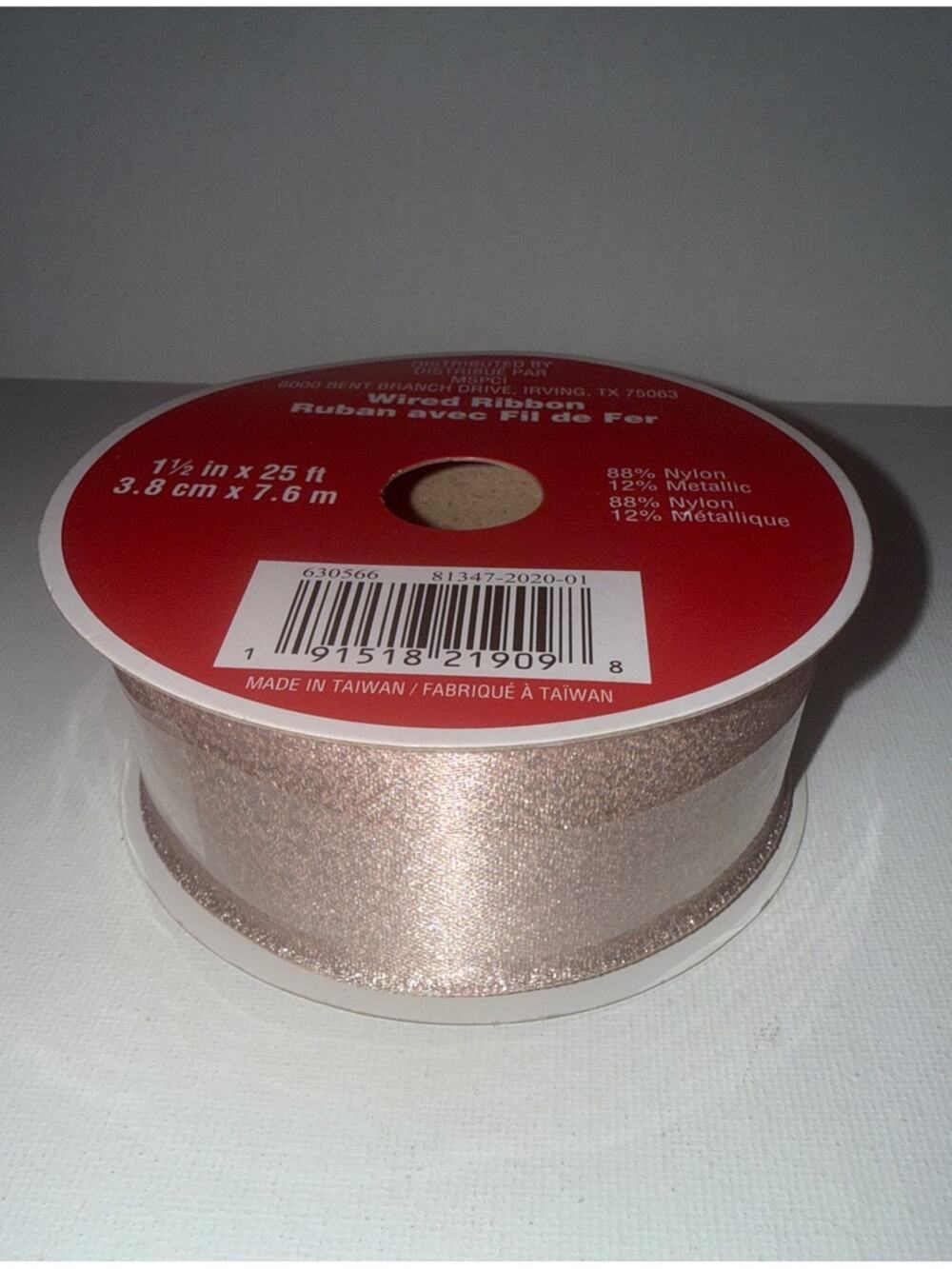 Celebrate It Metallic Rose Gold Wired Ribbon